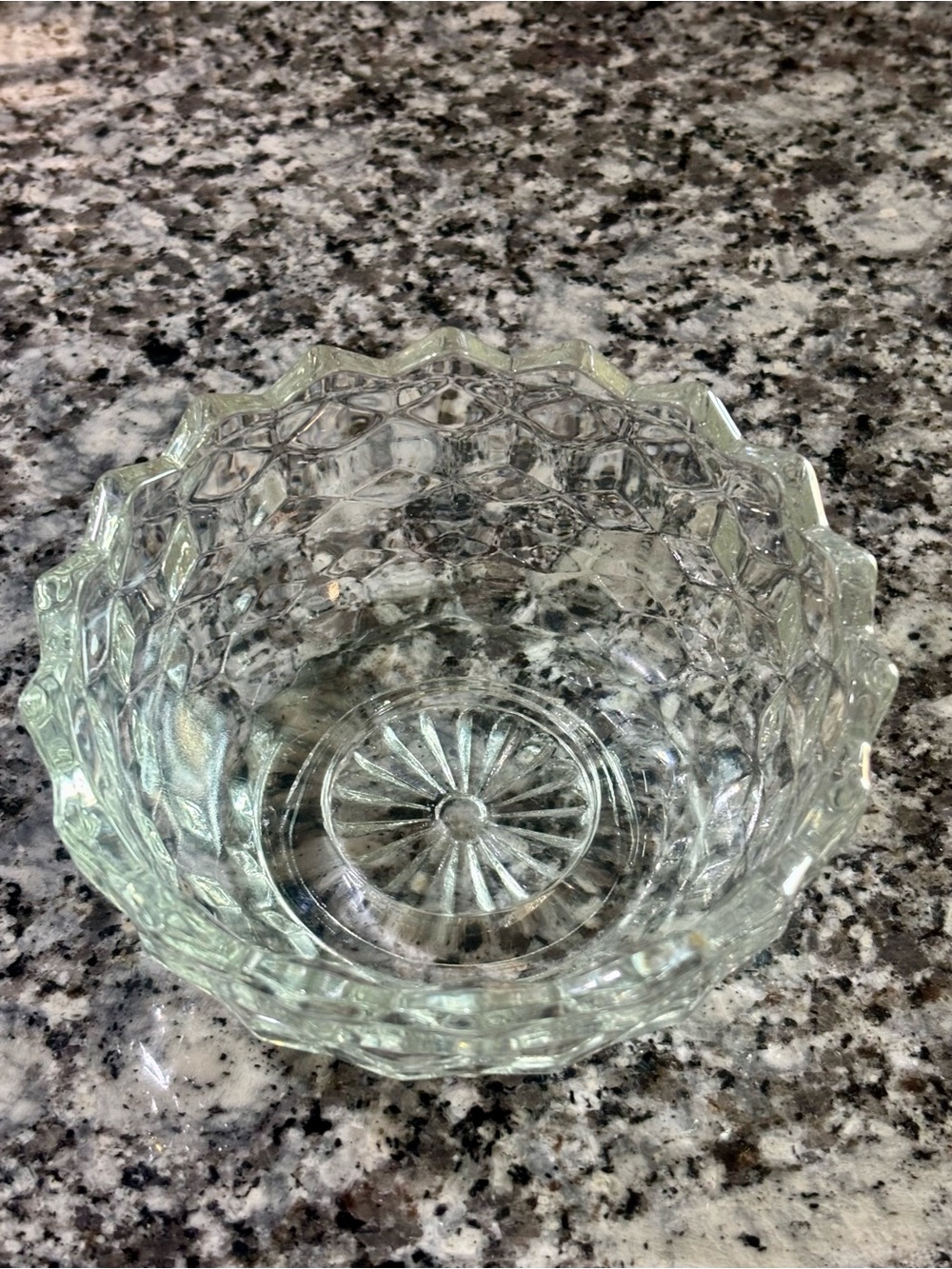 Vintage Fostoria American Clear Cubist Glass Nappy Bowl - Picture 4 of 9